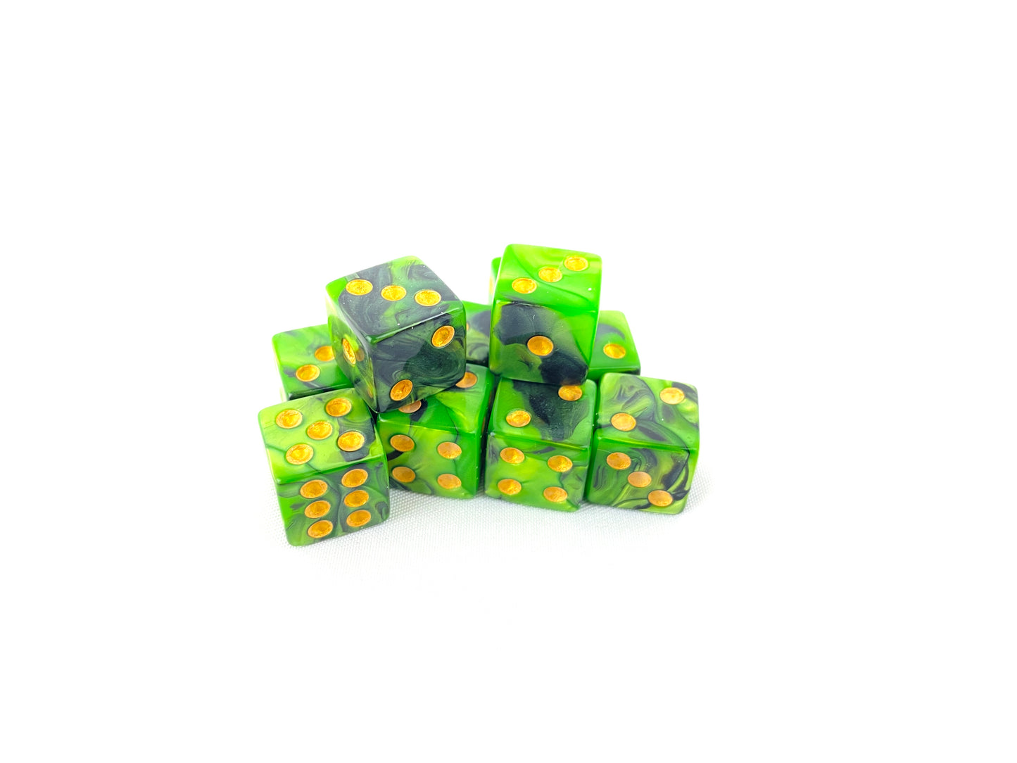 Würfelset 12 mm – zehn grüne W6-Würfel für Wargaming und Pen & Paper