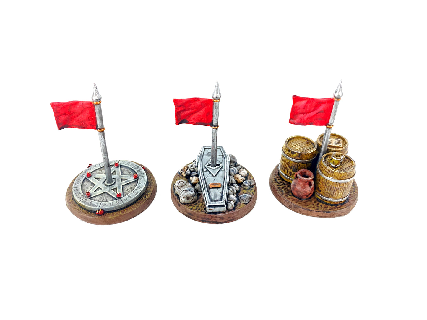 Mehrere bemalte Fantasy-Missionsziele