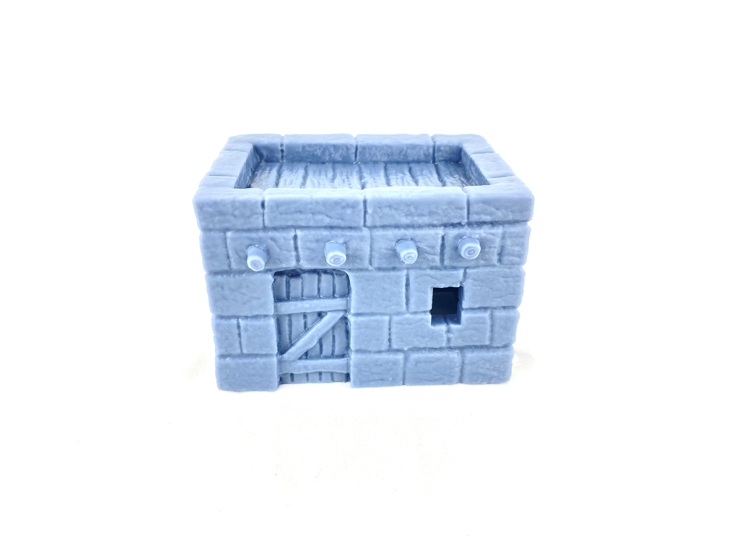 Wüstenhaus unbemalt – Vorderansicht des 3D-gedruckten Resin-Gebäudes für Tabletop