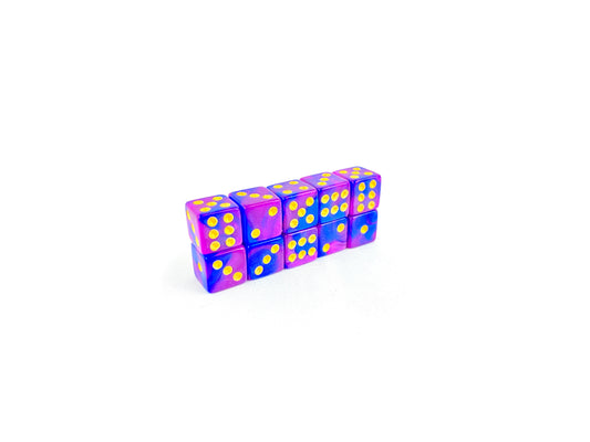 Lila 12-mm-Würfel im Stapel – 10× W6 für Tabletop und Brettspiele