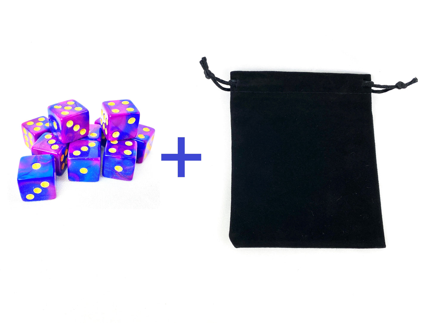 Würfelset mit Aufbewahrungsbeutel – 10 lila W6-Würfel für Tabletop-Spiele