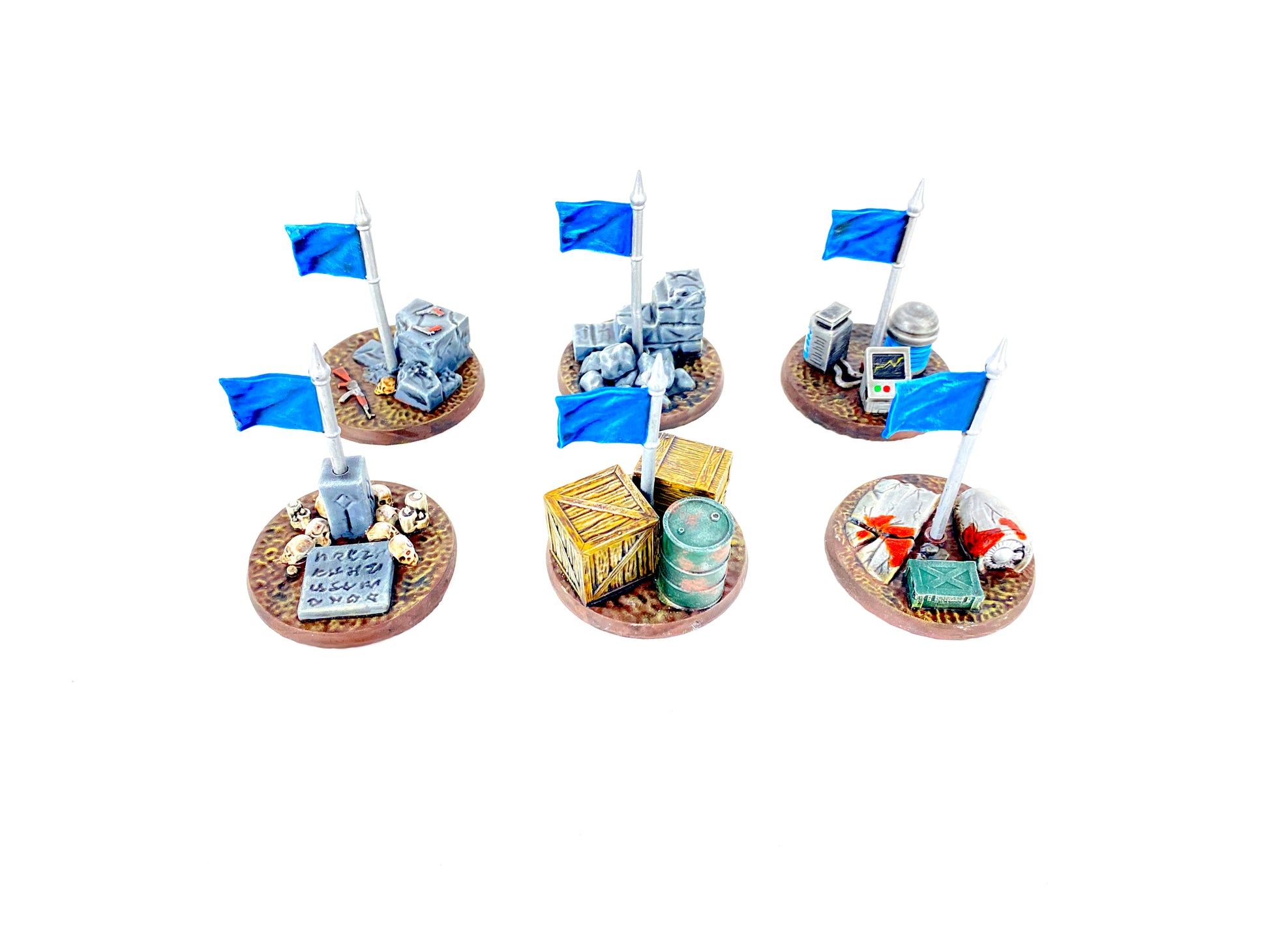 Bemaltes Sci-Fi Missionsziel mit taktischer Flagge, 28 mm