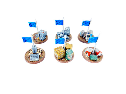 Bemaltes Sci-Fi Missionsziel mit taktischer Flagge, 28 mm