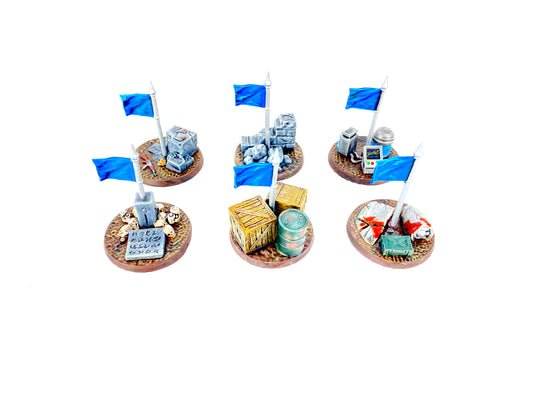 Bemaltes Sci-Fi Missionsziel mit taktischer Flagge, 28 mm