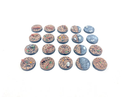Bemalte Rundbases 20mm – Nahaufnahme texturierter Base